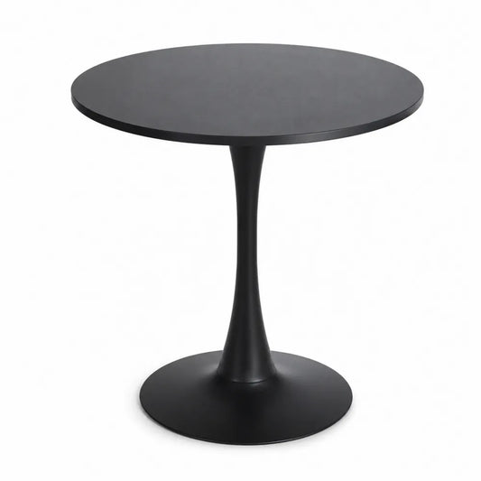 Tavolo rotondo nero in MDF e alluminio Ø 90 cm