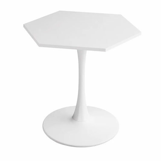 Tavolo esagonale bianco in MDF e metallo